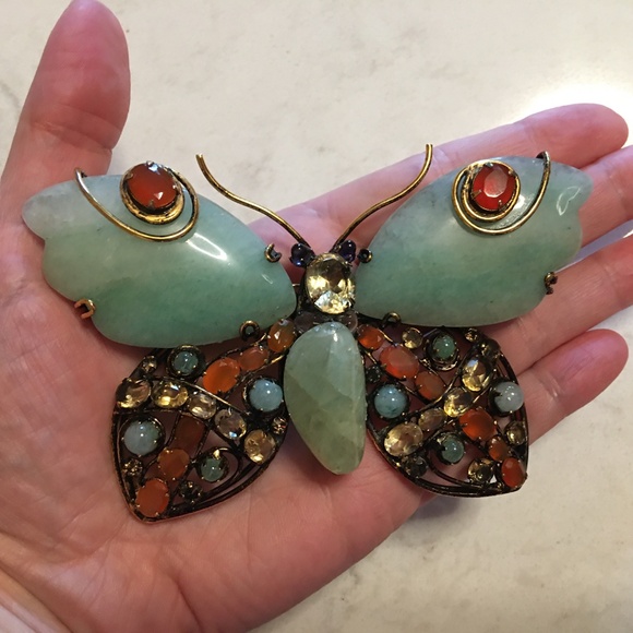 IRADJ MOINI Large Butterfly Insect Bug Brooch Pin Vintage Designer Jewelry - Picture 7 of 9